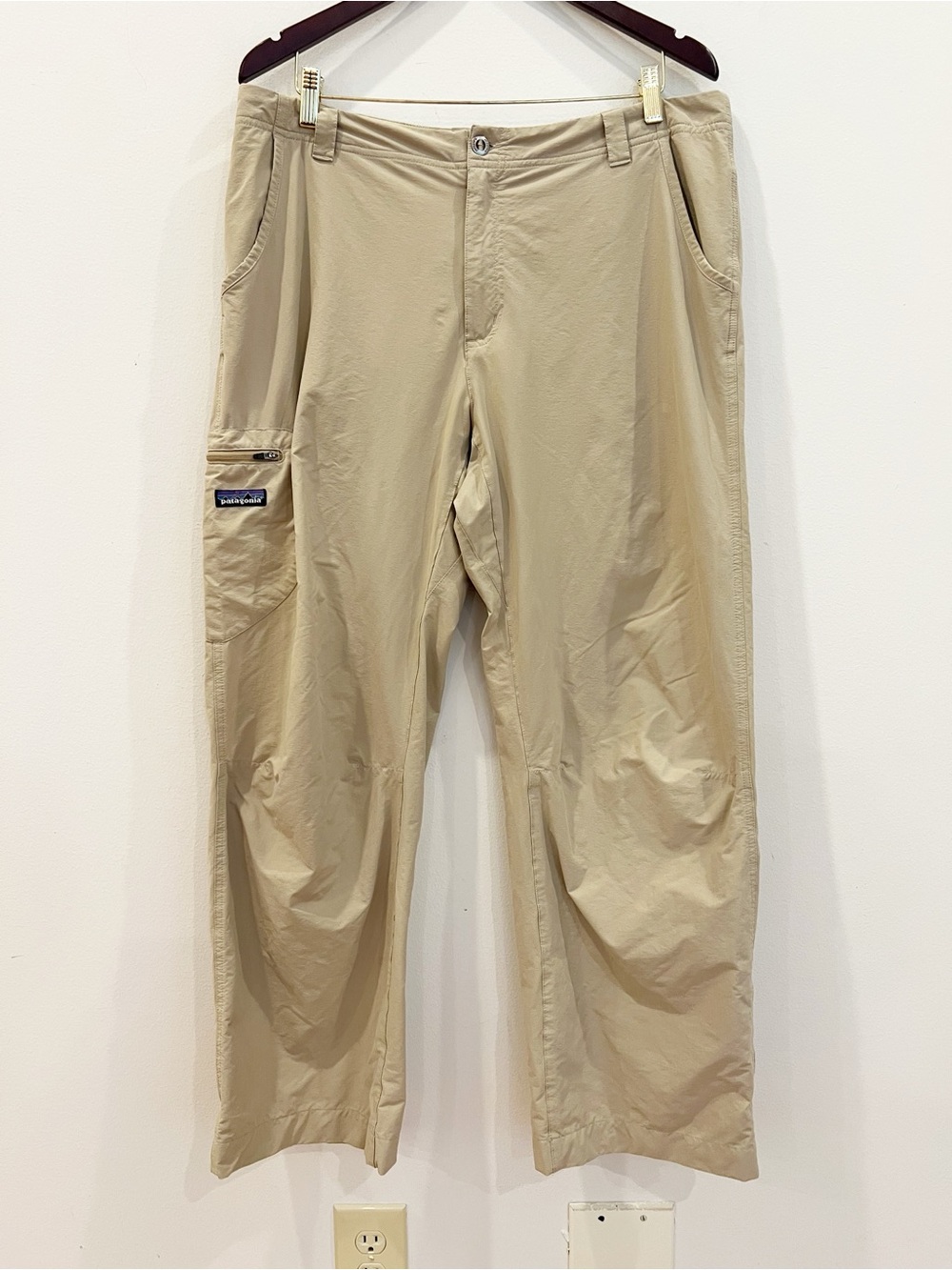 Patagonia Rock Guide Pants Mens 36 Khaki Brown Hiking Trekking Lightweight